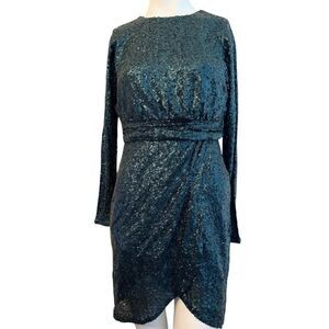 Donna Morgan Size 0 Green Sequin Mini Dress RTR